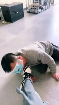 【宫雪大大】脏运动鞋碾压食物喂食/脏鞋底踩狗脸